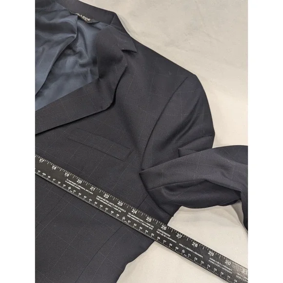 Jos. A Bank Blazer Coat Sport‎ Jacket Cashmere Wool Windowpane Black 50R 52